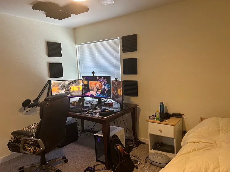 Primary bedroom looks into flatirons