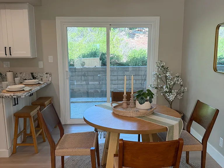 Dining area with access to back patio area.