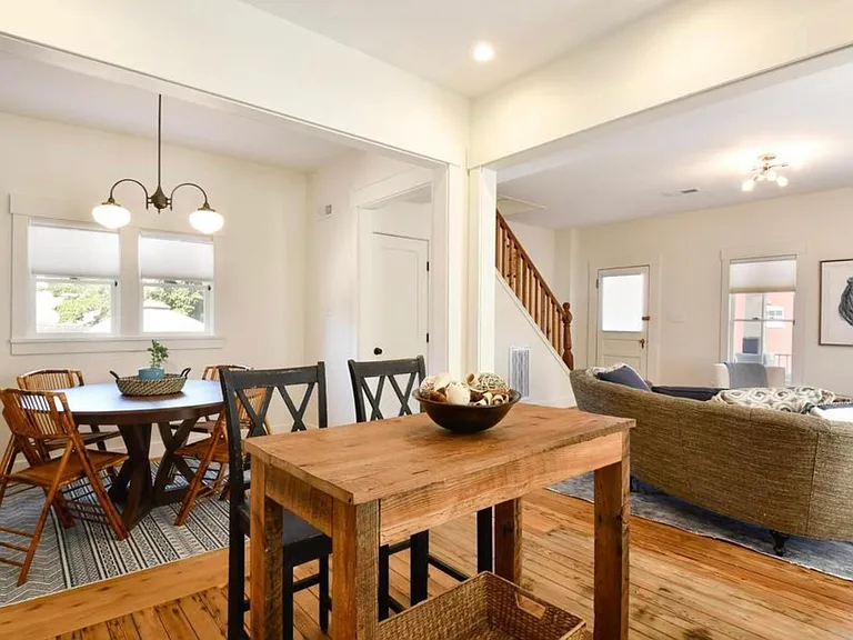Kitchen that opens to the living room and dining room