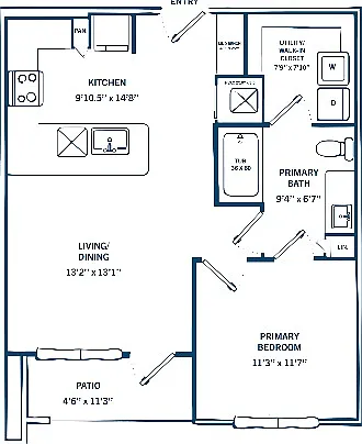 A1D | 1 bed 1 bath | 715 sq ft A1D | 1 bed 1 bath | 715 sq ft