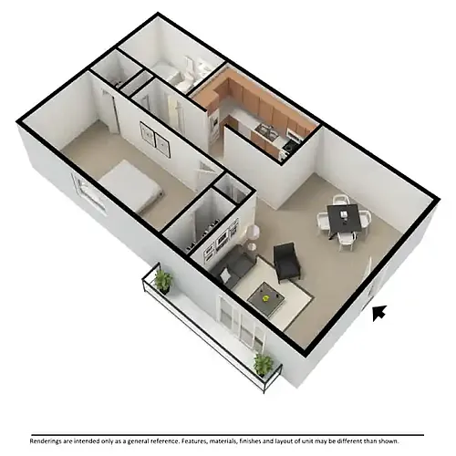 Floor plan 1 Bd 2 Ba