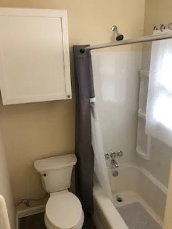 Bathroom with plenty of storage and shelf space