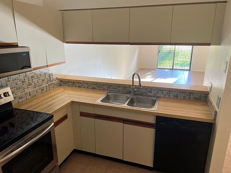 New appliances.View from Kitchen.