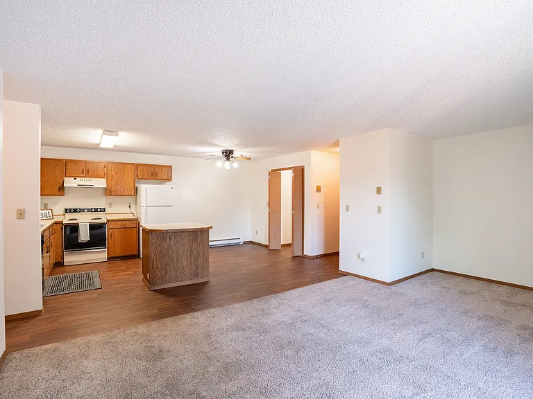 Fargo, ND Kentwood Manor Apartments | 21B | Kitchen and Living