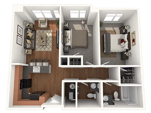 Floor plan 2 Bedroom 2 Bath