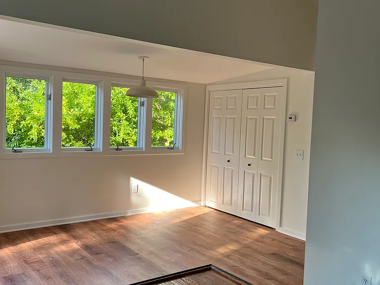 Dining area and laundry closet