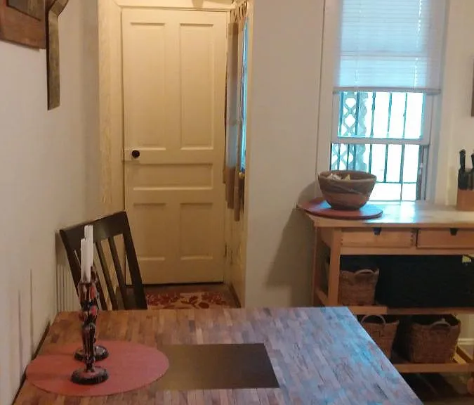 View of private entrance from kitchen