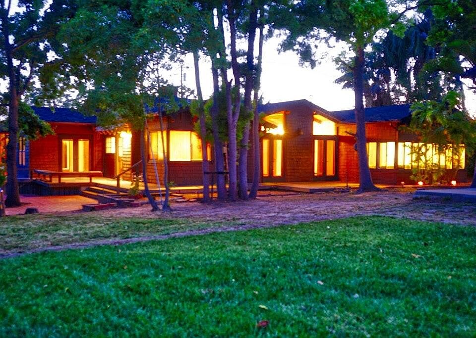 backyard view at dusk