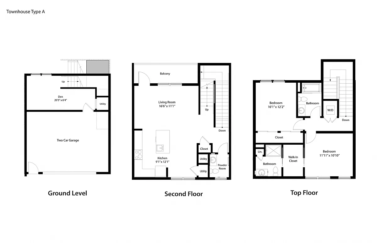 Floor plan Two Bedroom Townhome