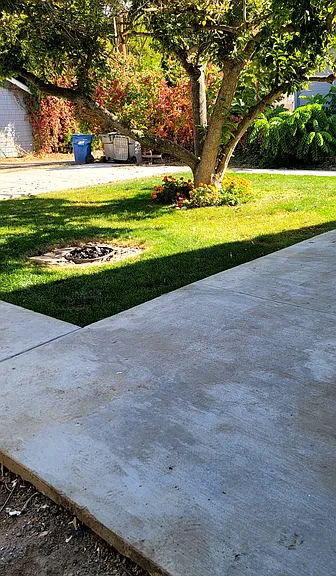 back patio with off alley parking