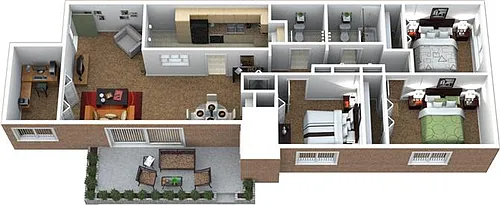 Floor plan 3Bedroom 1.5Bathroom