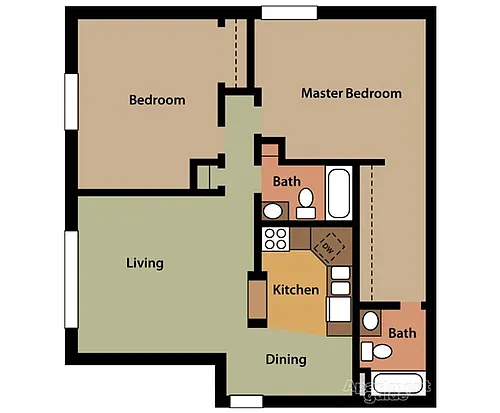 Floor plan 2 BR Corner