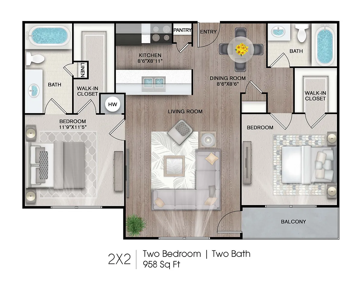 Floor plan Two Bedroom