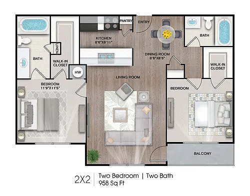 Floor plan 2 X 2
