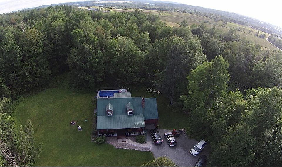 Aerial view of front of home