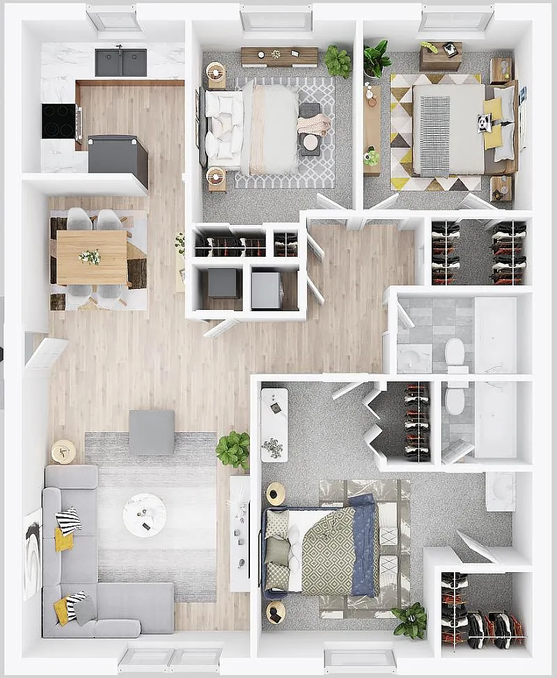 Floor plan 3 Bedroom 2 Bath