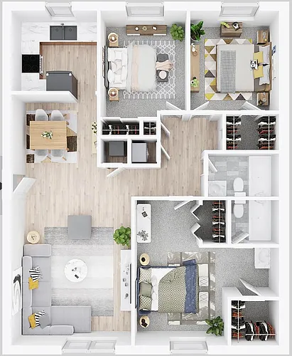 Floor plan 3 Bedroom 2 Bath