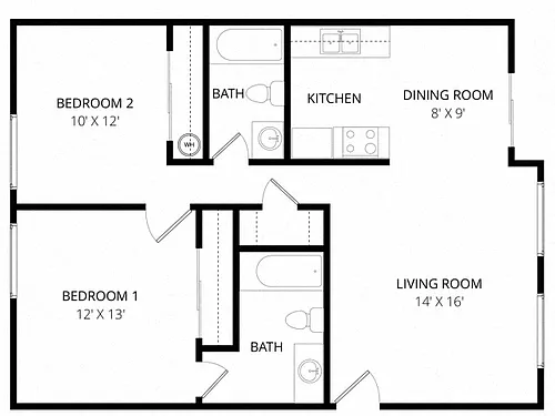 Floor plan 2X2 B