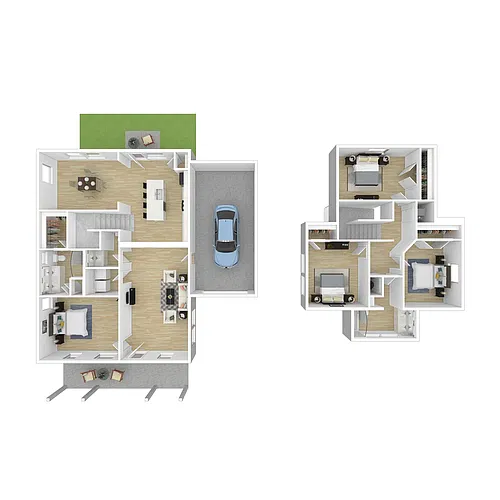 Floor plan 4 BR Cottage w/Garage