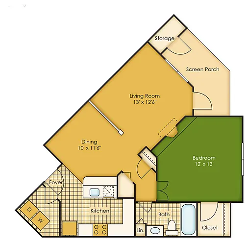 Floor plan 1X1B