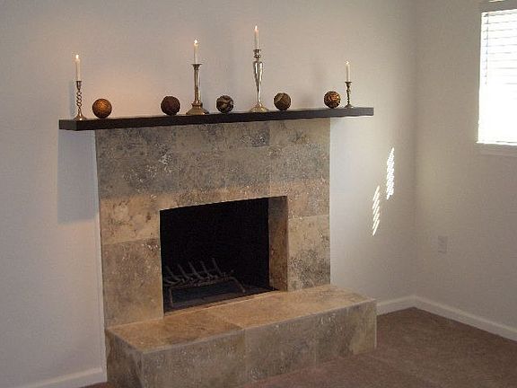 Gorgeous travertine surround