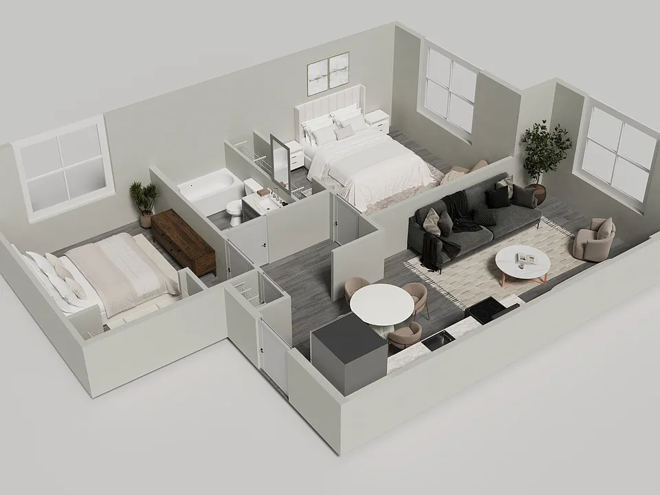 2-Bedroom Rendering