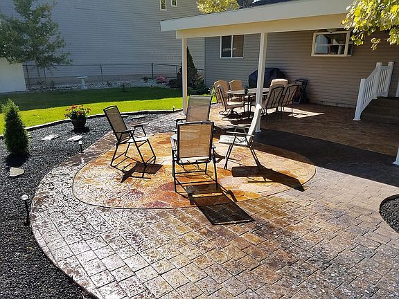 Stamped concrete patio