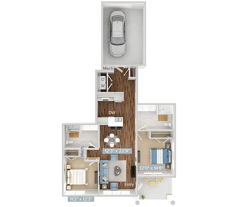 Floor plan B1-HP-1166