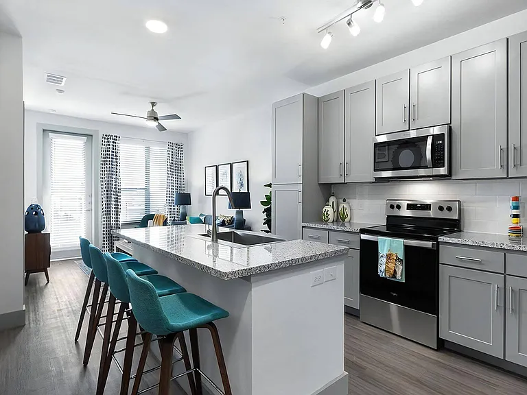 High-End Kitchen with Granite Counters and Stainless Steel Appliances