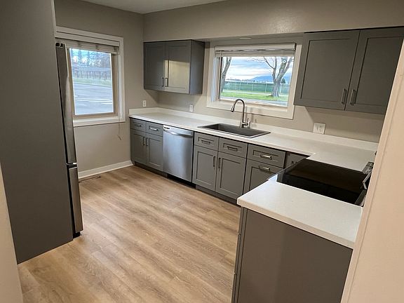 Kitchen with new stainless steel appliances and plenty of cabinet and countertop space