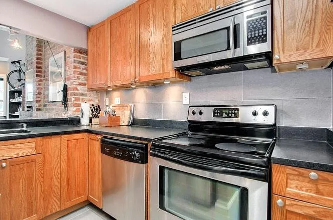 Modern, stainless appliances