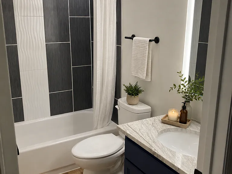 Virtually staged bathroom