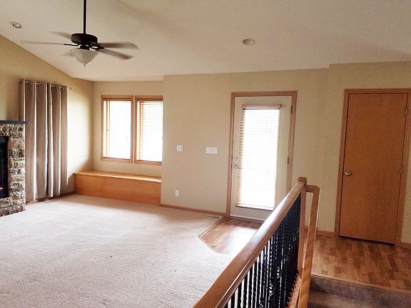 Living room with front door