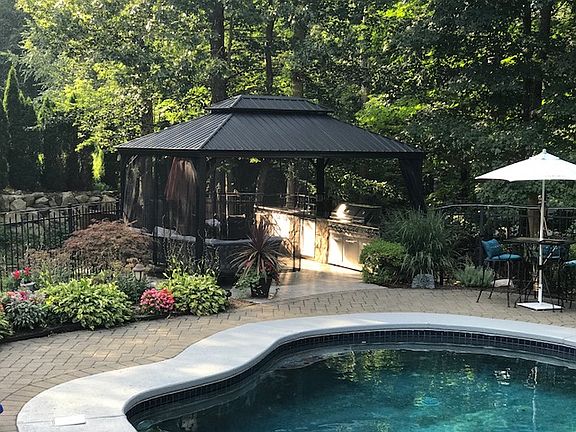 Inground pool and kitchen pagoda