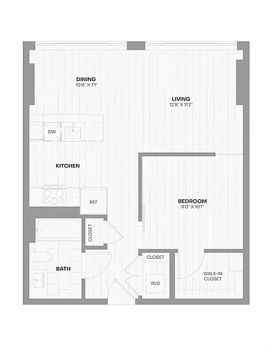 Floor plan 1 Bed/1 Bath-713