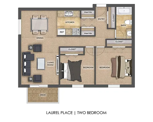 Floor plan 2 Bedroom - Laurel Place