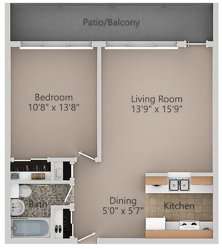 Floor plan 1 Bedroom Standard