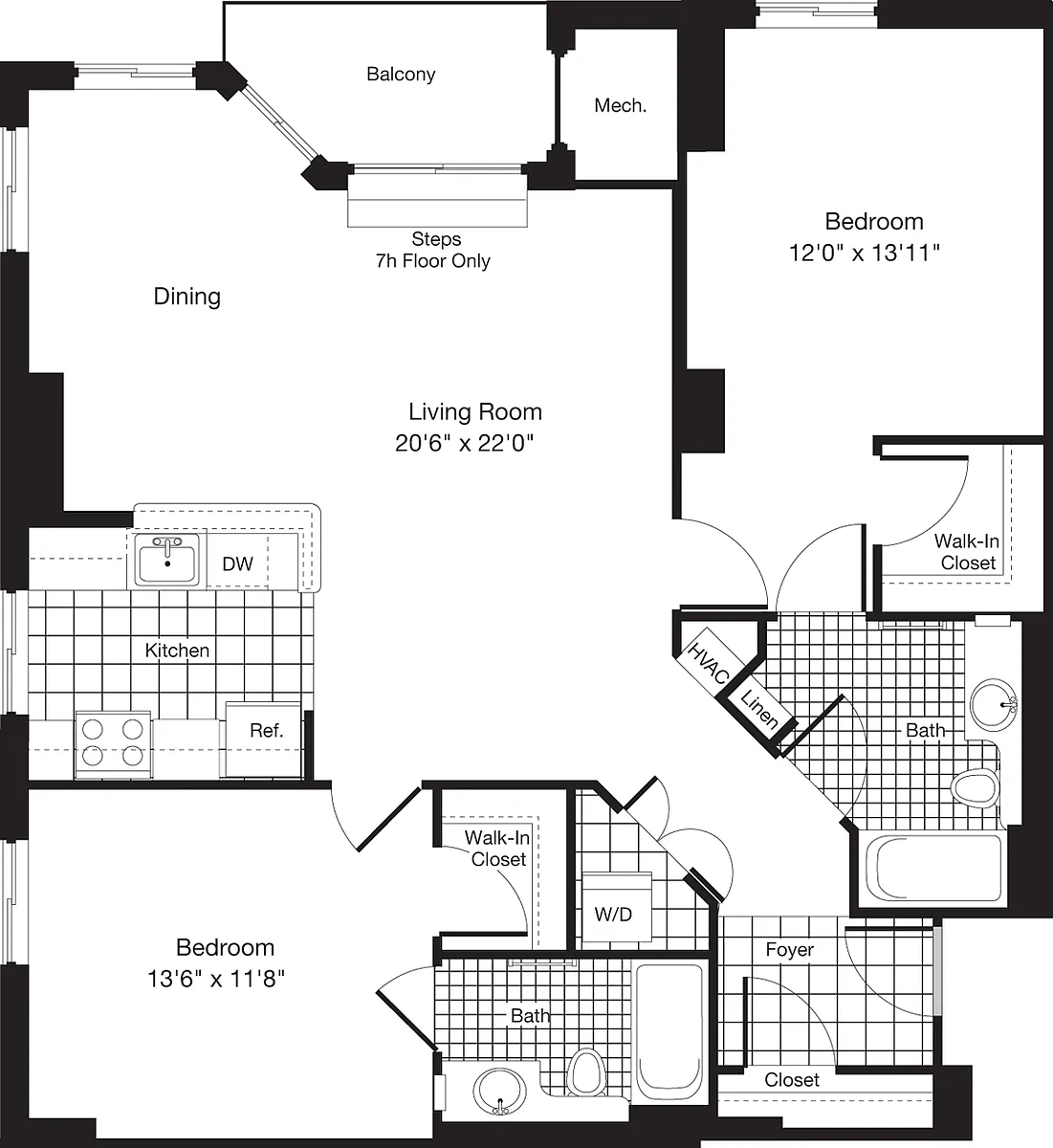 Floor plan 2 Bedrooms Q Alt