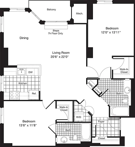 Floor plan 2 Bedrooms Q Alt