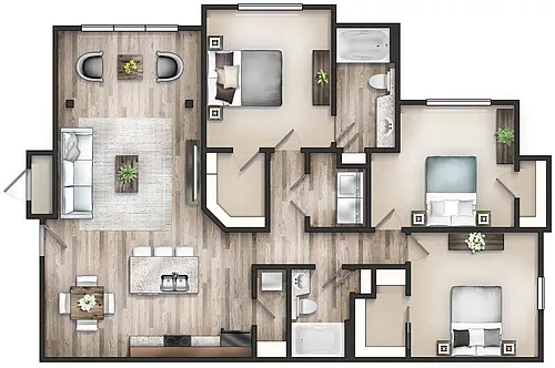Floor plan The Onewood with Sunroom