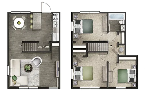 Floor plan 3 BEDROOMS 1 BATHROOM