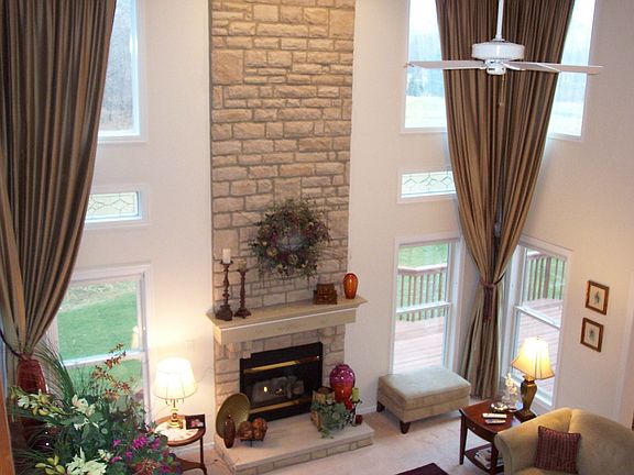 Wall of windows w/remote blinds