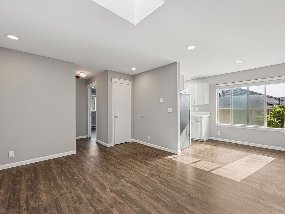 Bright living room with skylight