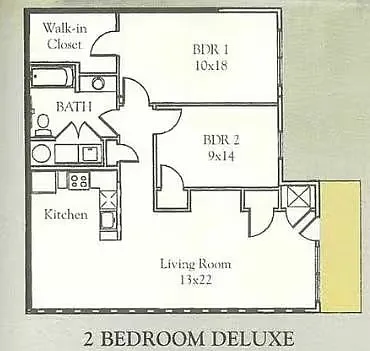 Floor plan 2 Bedroom Deluxe