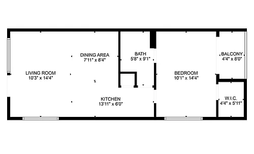Floor plan Upstairs One Bedroom One Bath