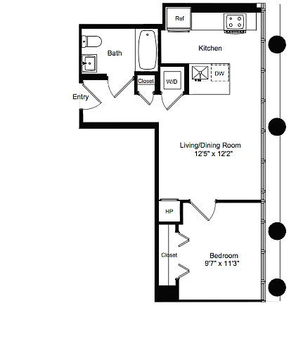 Floor plan One Bedroom E 8