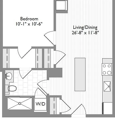 1-Bedroom 1-Bathroom | 599 sqft A 1-Bedroom 1-Bathroom | 599 sqft A