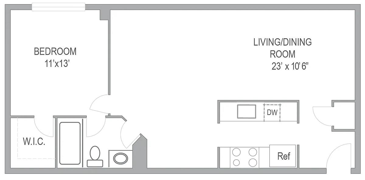 Floor plan 1BR/1BA