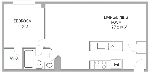 Floor plan 1BR/1BA