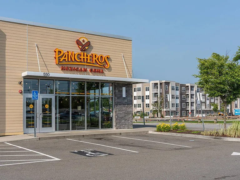 Pancheros Mexican Grill in the same view as your front doorTex-Mex pick-up without starting the car.